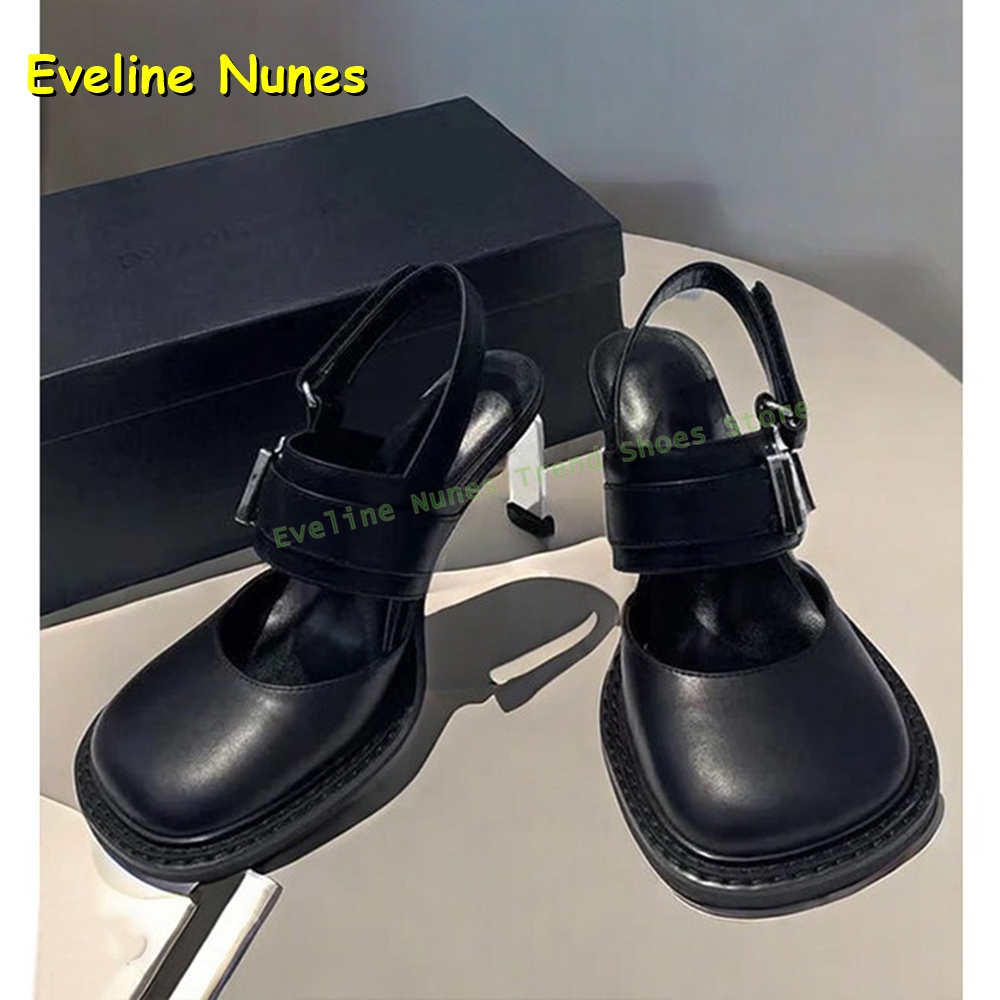 Boots - Sandales Mary Jane noires à bout