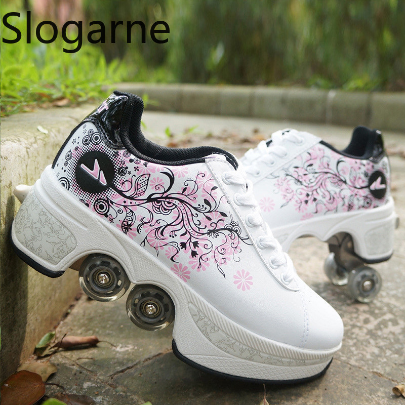 Running Shoes - Femmes 4 roues déformation patins à
