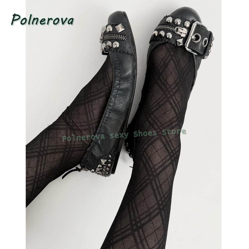 Boots - Chaussures Mary Jane à boucle rivetée,
