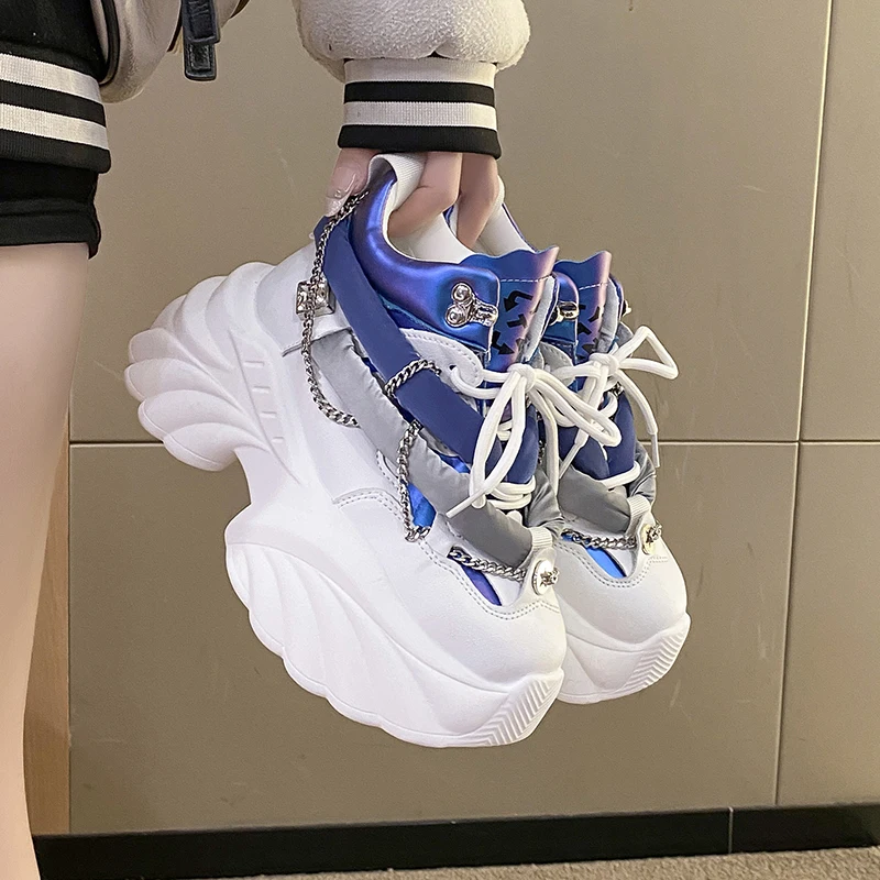 Breathable Mesh Athletic Shoes - Baskets compensées Kawaii pour femmes, chaussures