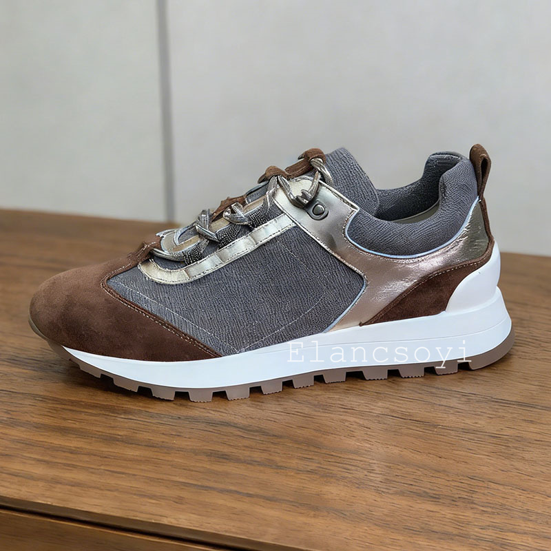 Baskets décontractées pour fem - Knit Fabric Lace Up Sneakers avis et prix